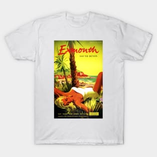 Vintage Travel Poster England Exmouth South Devon T-Shirt